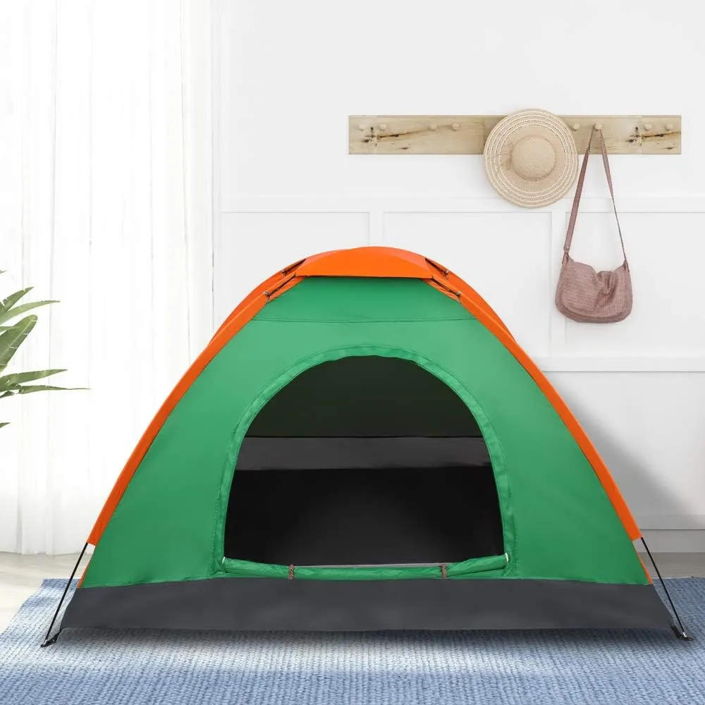 1-Person Dome Tents for Camping, Lightweight Portable Backpacking Tent, Small Easy Set Up Outdoor Camping Hiking Tent,Outdoor Tent for Backpacking,Hiking Camp Tent - Orange & Green 200 x 150 x 110CM