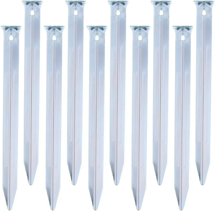 10 Pieces Triangular Tent Stakes for Camping, Hiking, and Outdoor Use - Durable Ground Pegs for Canopy, Awning, and Sun Shelter