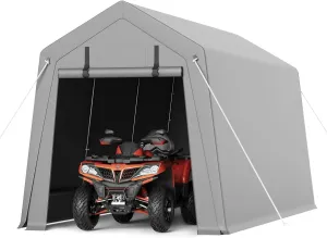 10 x 15 ft Carport Storage Shed, Shelter Logic with 2 Roll-up Zipper Door, Heavy Duty Waterproof Tarp, Storage Tent for ATV, Motorcycle, Bike, Garden Tools, Firewood