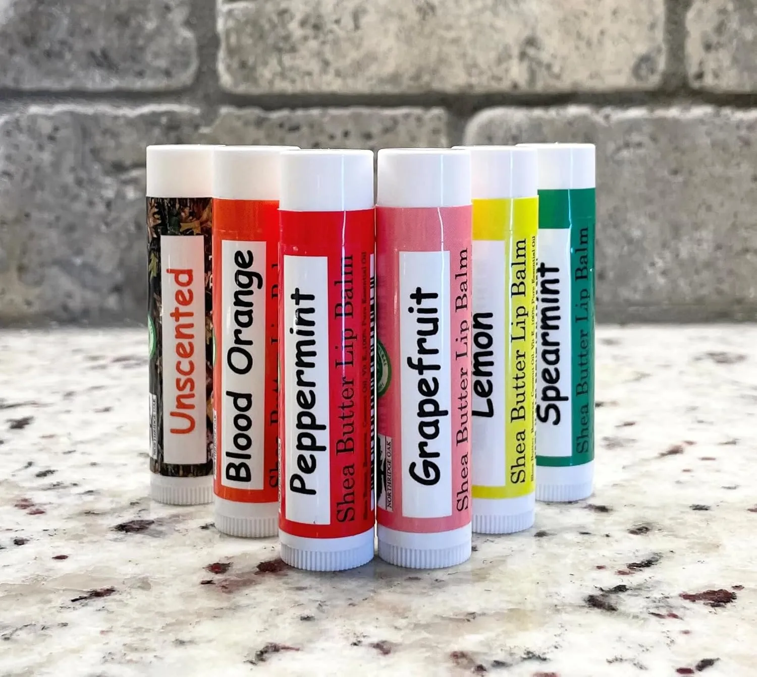 100% All Natural Lip Balm - Beeswax, Shea Butter, Coconut Oil, Vitamin E and Pure Essential Oils - 7 Different Options to Choose From (Unscented 5 Pack)