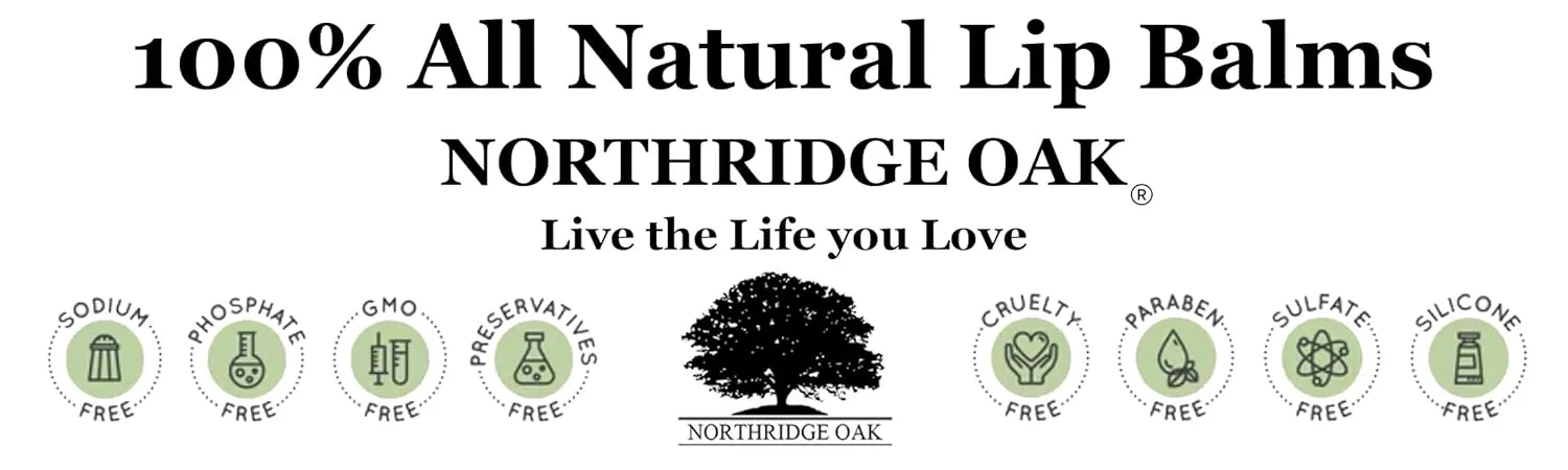 100% All Natural Lip Balm - Beeswax, Shea Butter, Coconut Oil, Vitamin E and Pure Essential Oils - 7 Different Options to Choose From (Unscented 5 Pack)