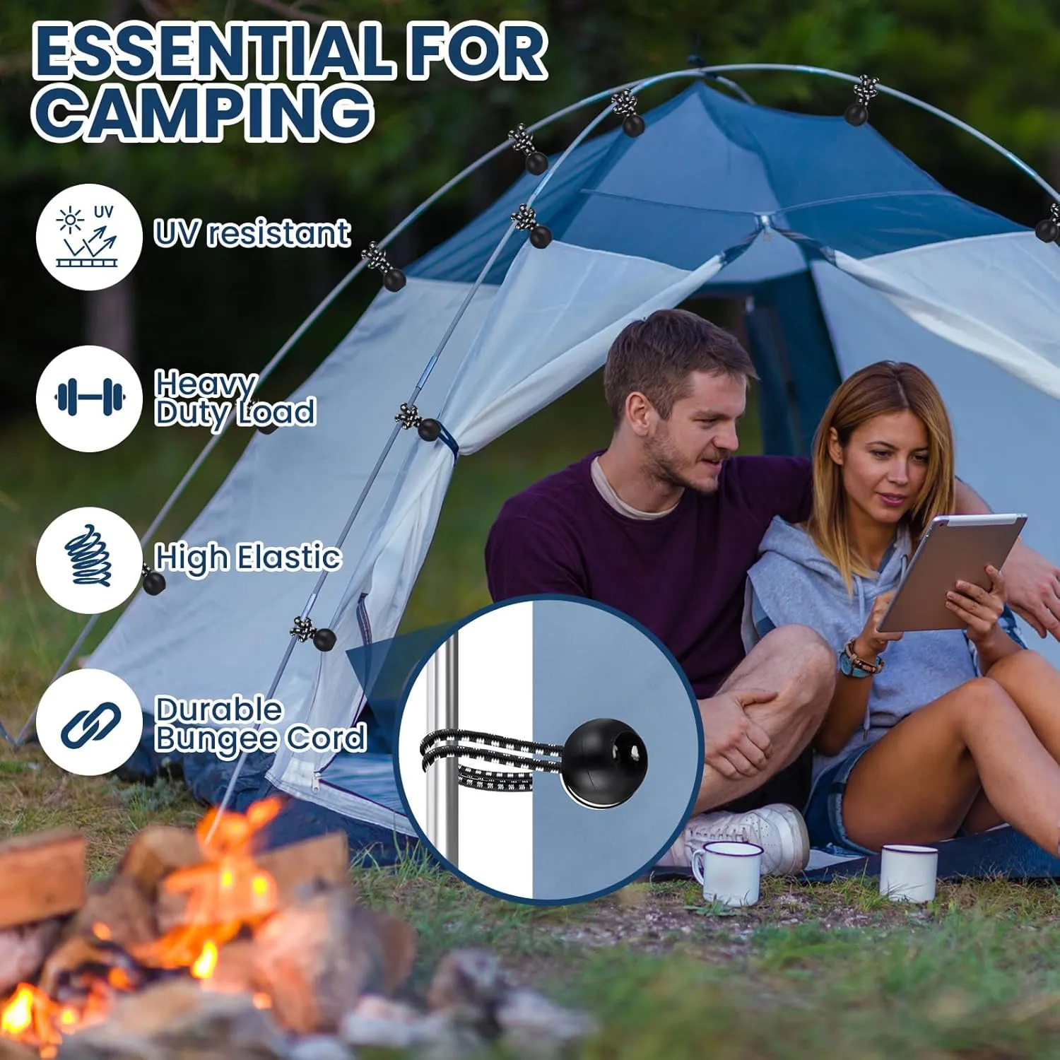 100 Pcs 4, 6, 9, 11 Inch Ball Bungee Cords Tarp Tie Downs Bungee Cords with Balls Heavy Duty Outdoor Tarp Straps for Canopy Shelter Camping Cargo Tent Poles UV Resistant (Black White)