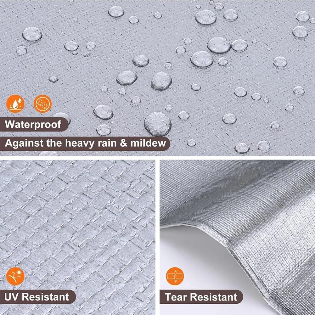 12 x 30ft Tarps Heavy Duty Thick Waterproof, Poly Canopy Silver   Black Tent Shelter Cover, 16 Mil Tarpaulin Shade, Rip and Tear Proof, UV Resistant Tarpaulin with Grommets and Reinforced Edges