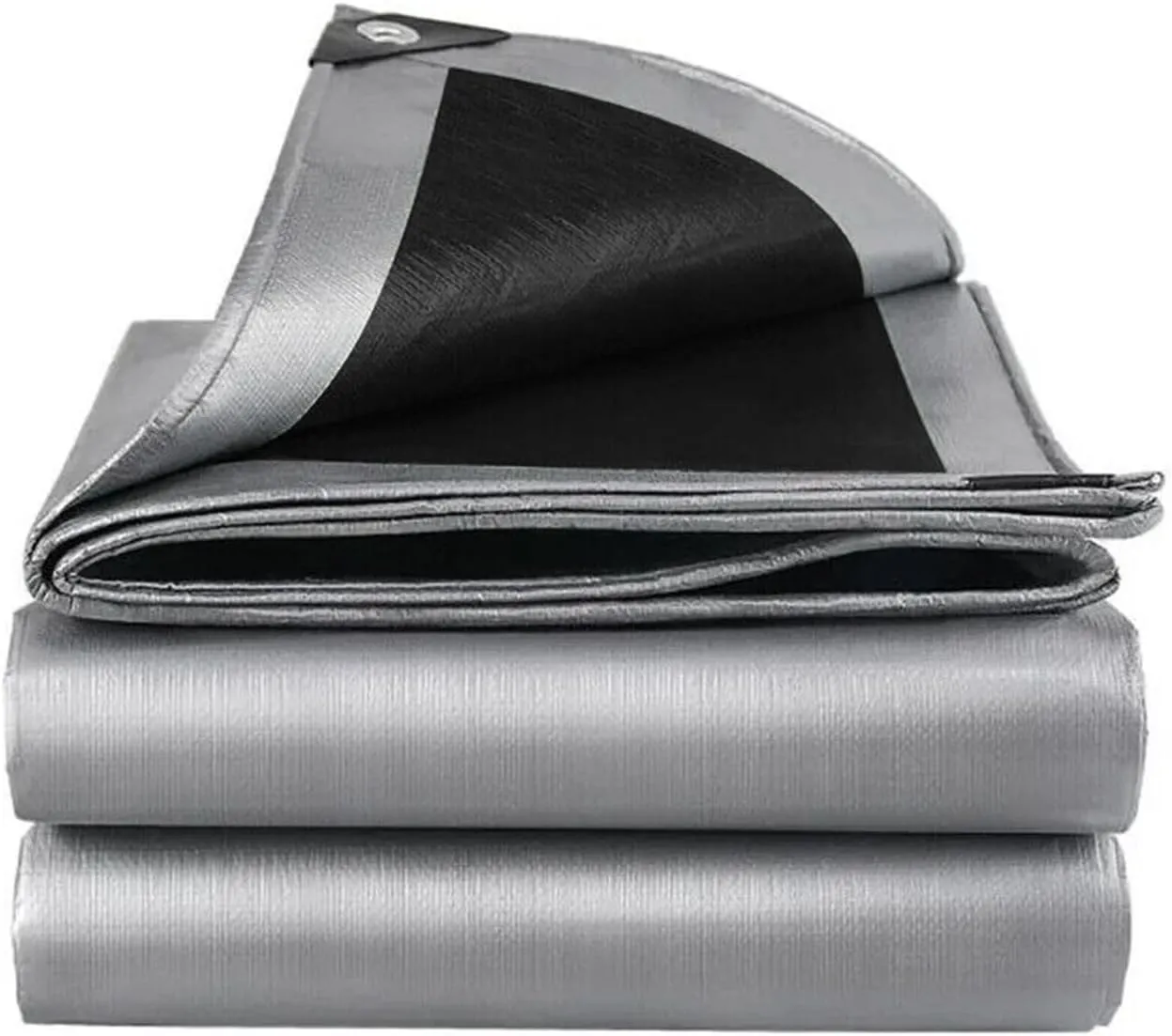 12 x 30ft Tarps Heavy Duty Thick Waterproof, Poly Canopy Silver   Black Tent Shelter Cover, 16 Mil Tarpaulin Shade, Rip and Tear Proof, UV Resistant Tarpaulin with Grommets and Reinforced Edges