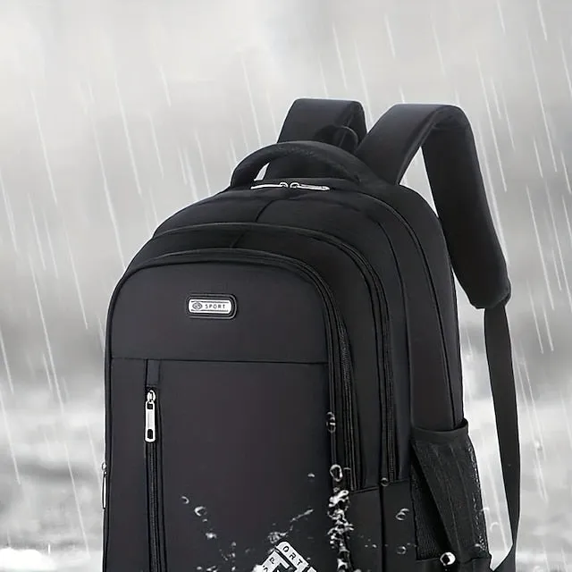 1pc Ultralight Backpack Men's Computer Backpack Large Capacity Travel High School Junior High School Students Schoolbag With USB Charging Port Anti-splash Water Schoolbag Laptop Notebook Bag