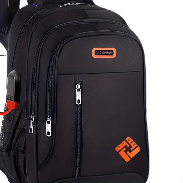 1pc Ultralight Backpack Men's Computer Backpack Large Capacity Travel High School Junior High School Students Schoolbag With USB Charging Port Anti-splash Water Schoolbag Laptop Notebook Bag