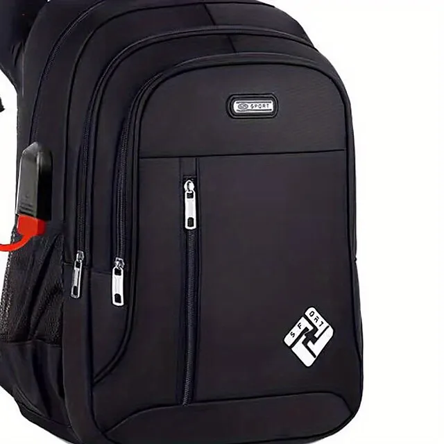 1pc Ultralight Backpack Men's Computer Backpack Large Capacity Travel High School Junior High School Students Schoolbag With USB Charging Port Anti-splash Water Schoolbag Laptop Notebook Bag
