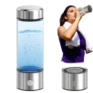 2025 Hydrogen Water Bottle,3 Min 1600-2000PPB Fast Hydrogen Water Generator with SPE/PEM Tech, 420ml Rechargeable &Portable Alkaline Ionizer Machine for Travel,Gym,Office,Home,Anti-Aging&Health Gift
