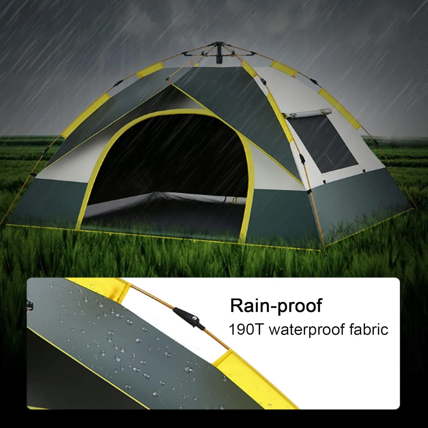 2/3/4 Person Instant Camping Tent, Waterproof Family Tent with Carry Bag,Easy Quick Setup Lightweight Dome Tent for Camping, Traveling, Backpacking, Hiking, Outdoors
