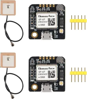 2pcs GT-U7 GPS Module Navigation Satellite Positioning Compatible with NEO-6M 51 MCU STM32 High Sensitivity Low Power Consumption High-Precision Positioning Suitable for Vehicles