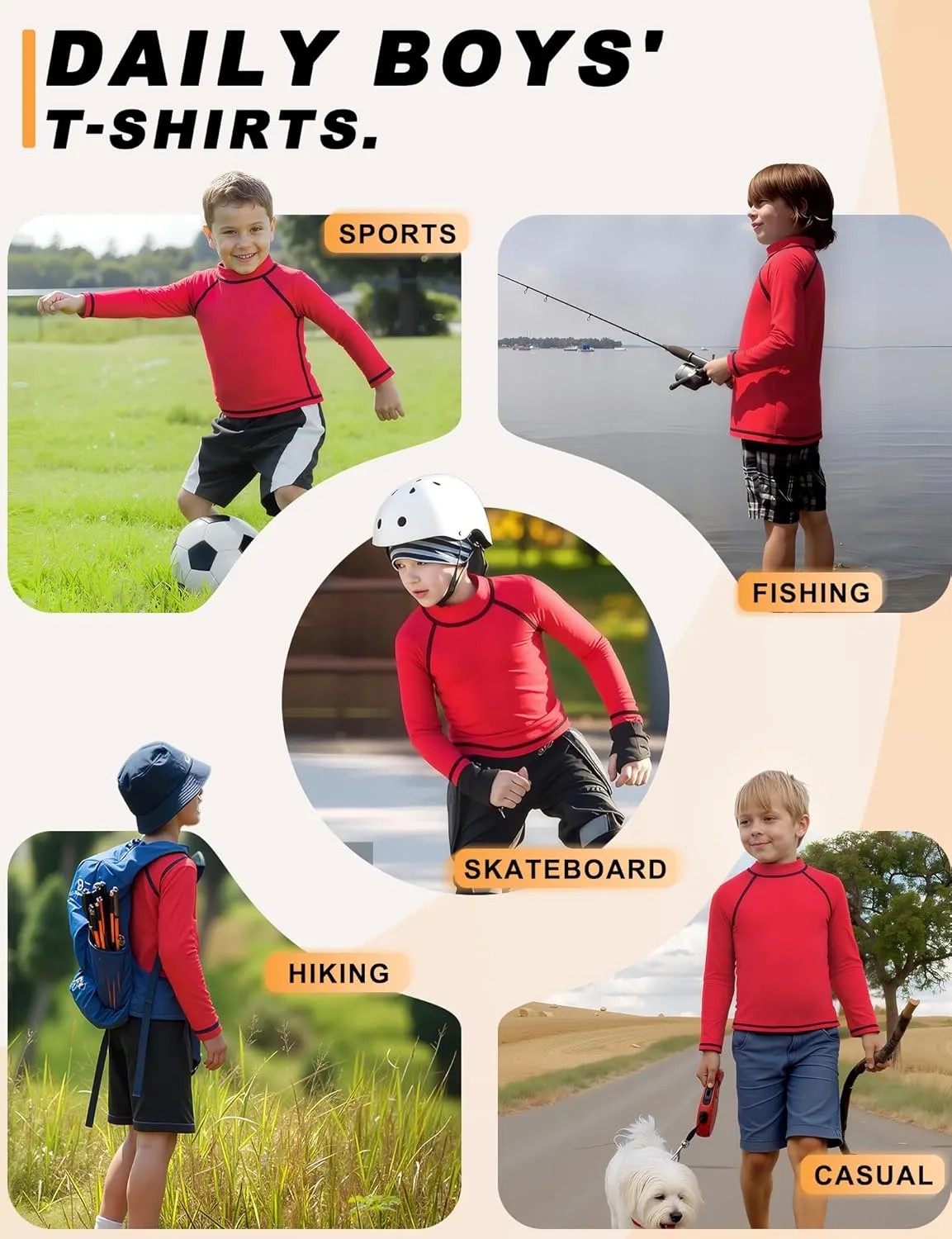 3 Pack Boys Rash Guard Swim Shirt Long Sleeve UPF 50  Sun Protection Kids Youth SPF Water Beach Swimwear Tops Quick Dry