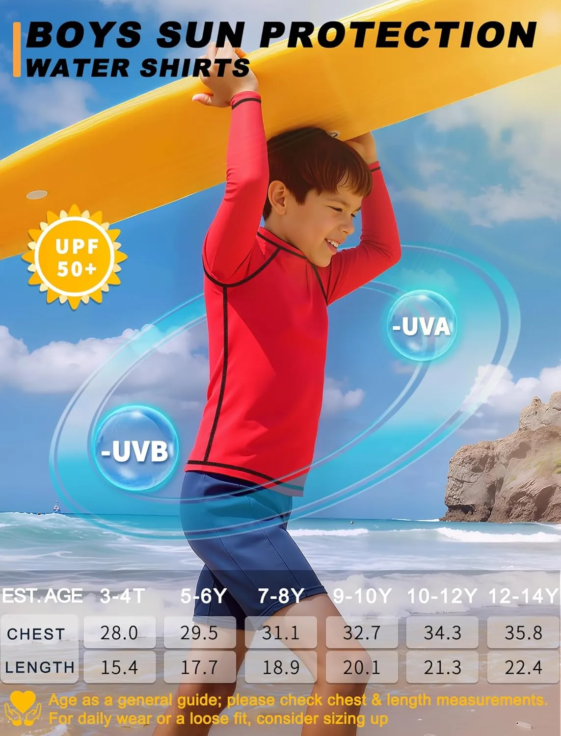 3 Pack Boys Rash Guard Swim Shirt Long Sleeve UPF 50  Sun Protection Kids Youth SPF Water Beach Swimwear Tops Quick Dry