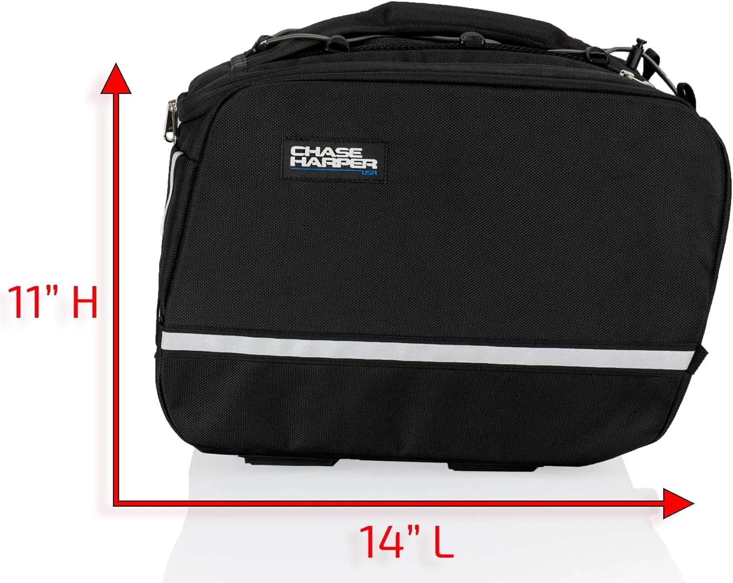 3550 Aeropac II Saddle Bags - Water-Resistant, Industrial Grade Ballistic Nylon w/Thermoplastic Insert, Anti-Scratch Vinyl on Inward Facing Wall, 14" L x 9" W x 10.5" H (Per Side)