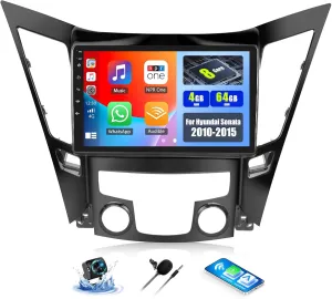 4 64G 8-Core Qualcomm Android 15 Car Stereo for Hyundai Sonata 2010-2015 with Wireless Carplay, 9'' Touchscreen Car Radio with WiFi Mirror Link GPS Bluetooth 5.1 FM RDS DSP EQ SWC
