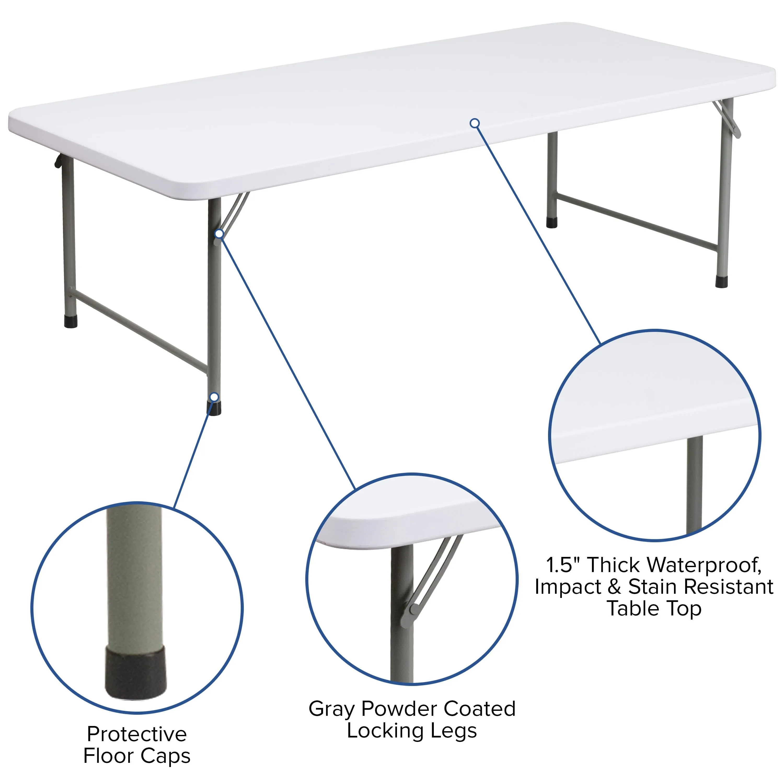 4.93-Foot Kid's Plastic Folding Table