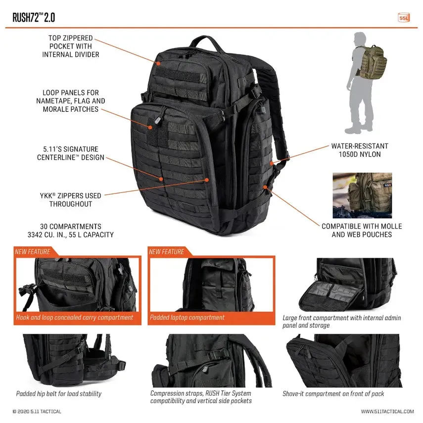 5.11 Rush 72 2.0 Backpack 55L