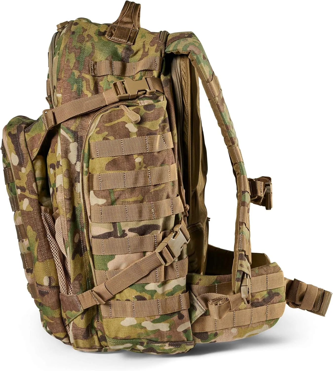 5.11 Tactical Backpack‚ Rush 72 2.0‚ Military Molle Pack, CCW with Multiple Compartments, 55 Liter, Large, Style 56565‚ Multicam