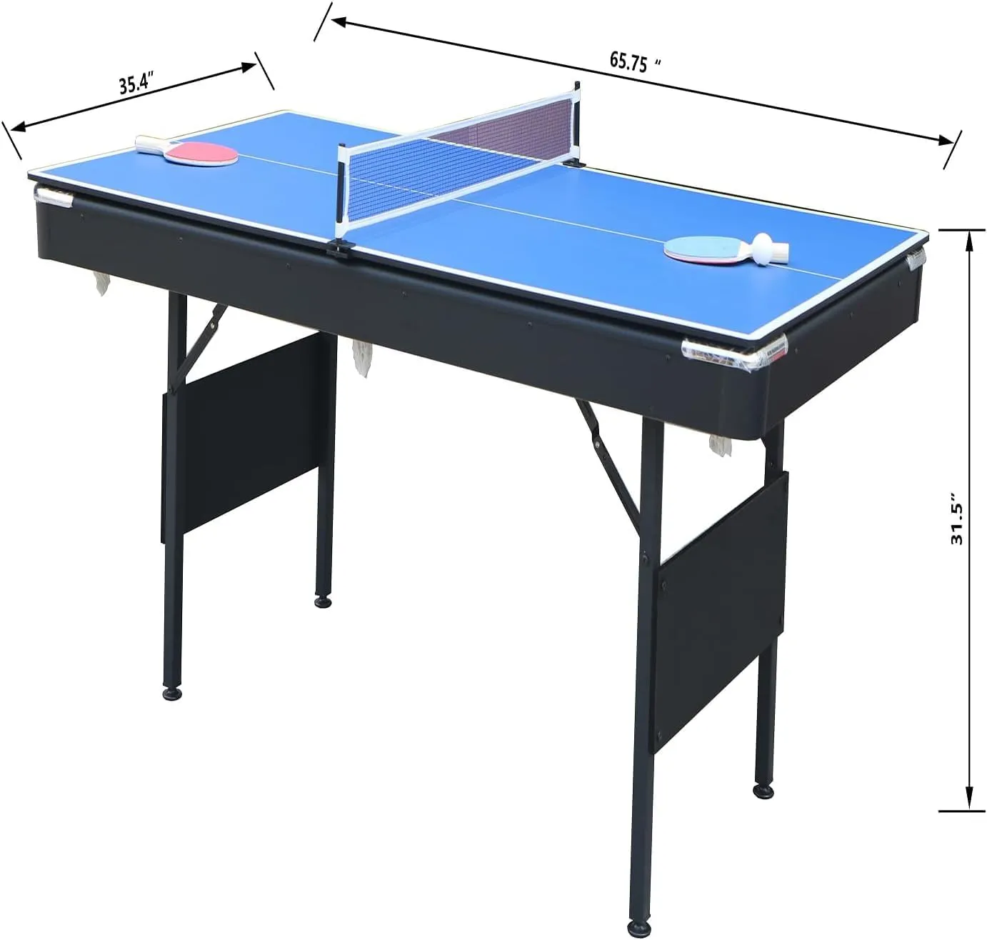 5.5 FT 3-in-1 Portable Pool Table,Convertible Mini Billiards, Table Tennis & Dining Table with Anti-Collapse Locks, Multi-Game Table for Adults, Teens, Stable Indoor/Outdoor Family Fun