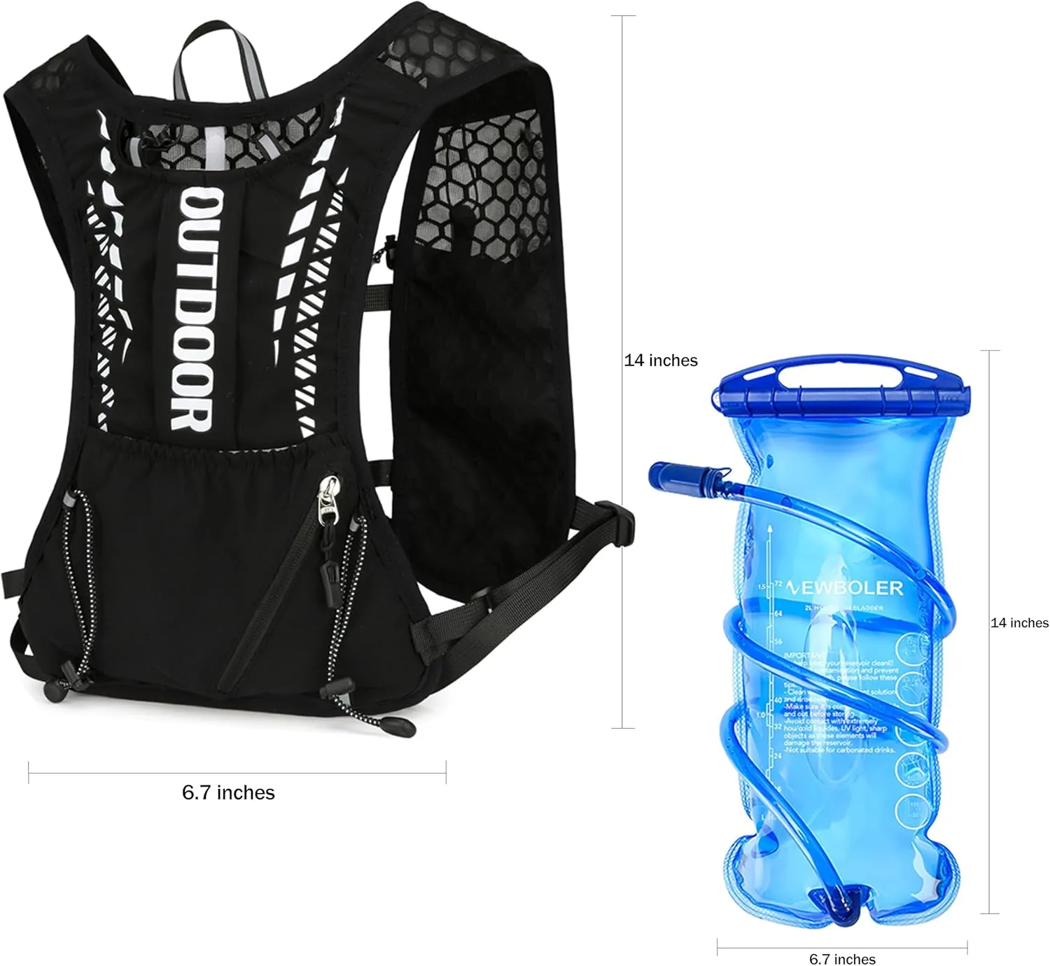 5L Hydration Pack for Women- Running Vest with 1.5L Water Bladder, Lightweight Water Backpack for Hiking, Running, Biking, and Raves - Reflective Safety Design, Comfort Fit