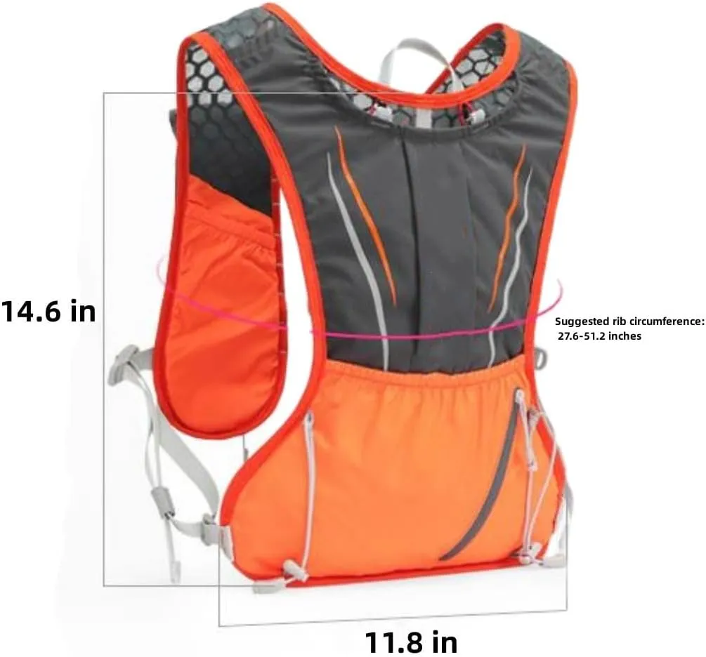 5L Off-Road Cycling Backpack, Sports Water Bag, Men's and Women's Cycling Bag，Premium Hydration Pack for Running，Lightweight Running Water Vest with Dual Bottles and Pockets