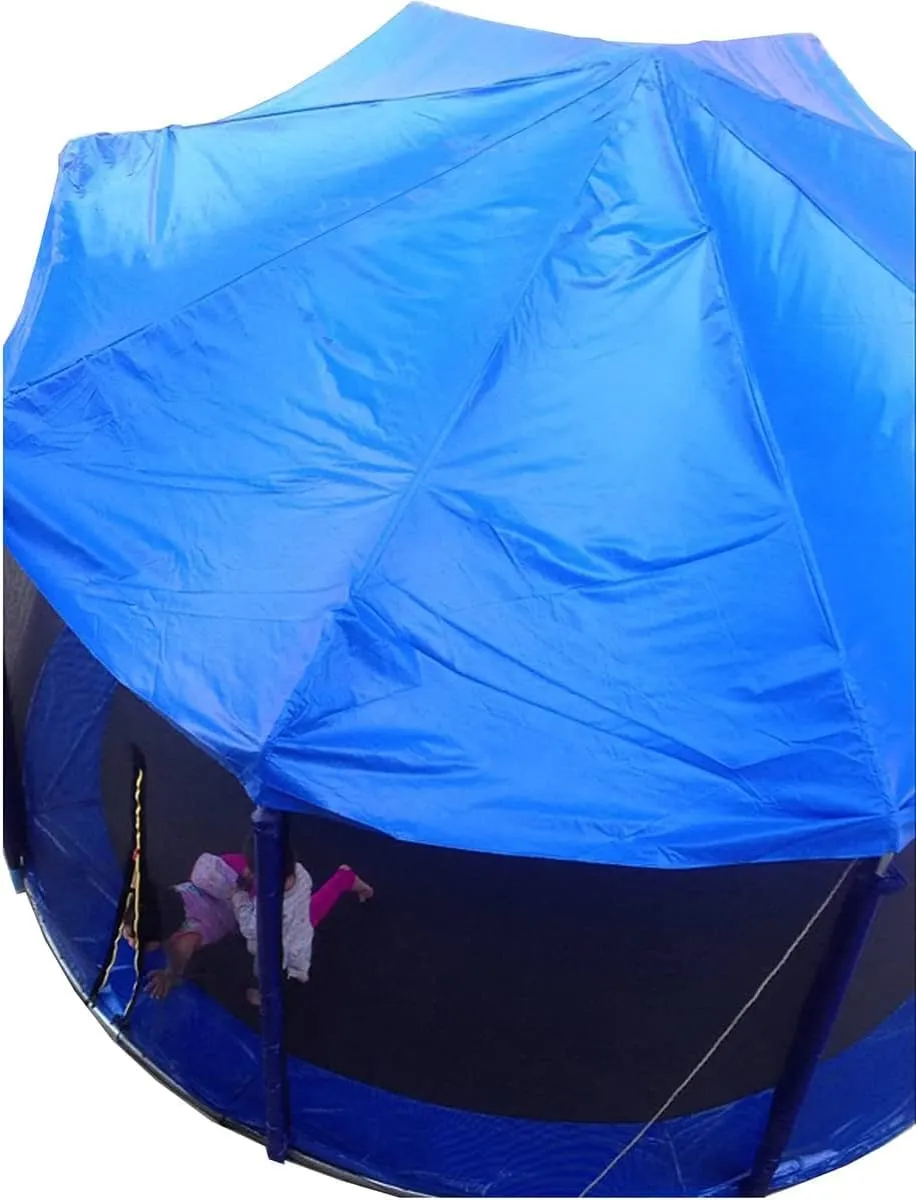 6/8/10/12/14/16ft Trampoline Awning, Rain and Snow Shelter Canopy Fabric, Tarp Material, Frameless Cover. (Color : Blue, Size : 8ft)