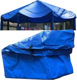 6/8/10/12/14/16ft Trampoline Awning, Rain and Snow Shelter Canopy Fabric, Tarp Material, Frameless Cover. (Color : Blue, Size : 8ft)