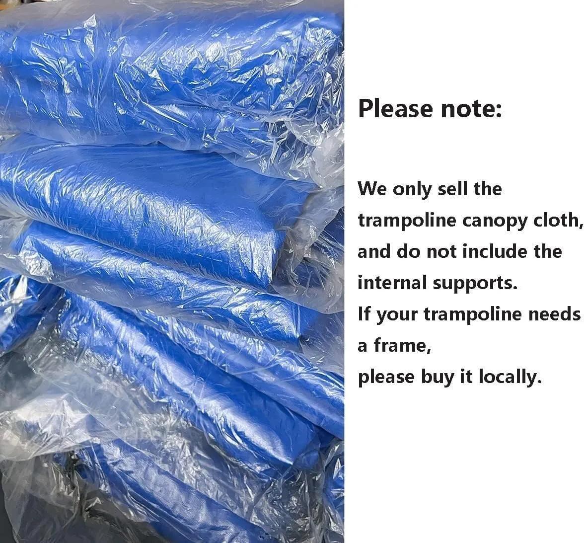 6/8/10/12/14/16ft Trampoline Awning, Rain and Snow Shelter Canopy Fabric, Tarp Material, Frameless Cover. (Color : Blue, Size : 8ft)