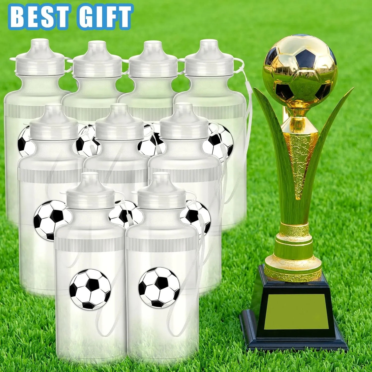 72 Pcs Sports Water Bottles Bulk 20 oz Squeeze Reusable Plastic Water Bottles with Nylon Strap Leak Proof Blank DIY Cups for School Football Team Beach Summer Graduation Gifts