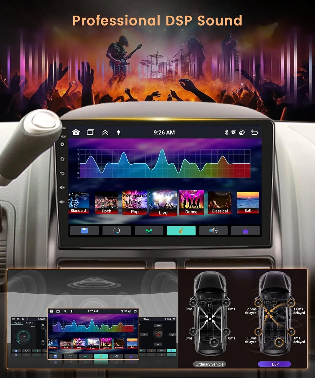 8 Core 4G 64G Android 13 Car Radio for Honda CRV 2002-2006, Rimoody Car Stereo Wireless Carplay Android auto GPS WiFi 9'' Touchscreen Mirror Link DSP-36 Bluetooth FM/RDS Radio 59 UI   Rear Camera
