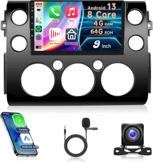 8 Core 4G 64G Car Radio for Toyota FJ Cruiser 2006-2023, Rimoody Android Car Stereo Carplay GPS 4G-WiFi DSP-36 59-UI Themes 9 Inch Touchscreen Bluetooth FM Mirror Link Backup Camera