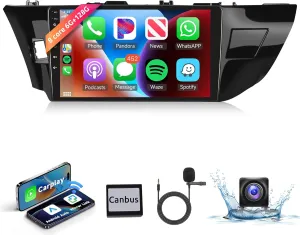 8 Core 6 128G Android Car Radio Car Stereo for Toyota Corolla/Levin 2014-2017, 10 Inch Touchscreen Head Unit with Wireless Carplay Android Auto WiFi GPS Bluetooth FM RDS DSP AHD Backup Camera SWC