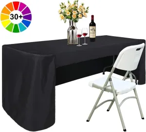 ABCCANOPY 6 FT Rectangle Tablecloth Table Cover for Rectangular Table in Washable Polyester Great for Dinner Buffet Table Parties Birthday Wedding Housewares Black