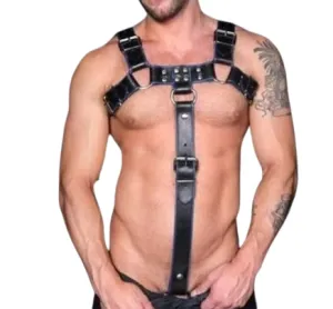 Adjustable Leather Harness With Cock Ring