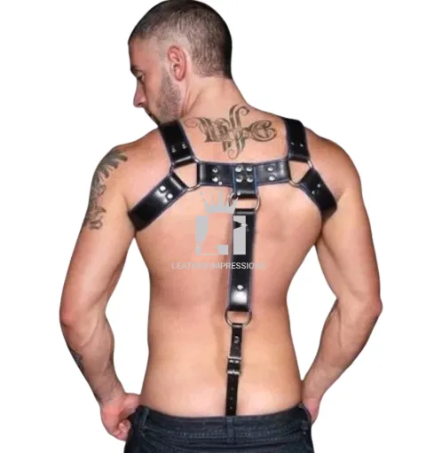 Adjustable Leather Harness With Cock Ring