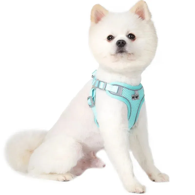 Adjustable Small Dog Harness & Leash Set - Comfortable, Breathable Fabric for Small Breeds
