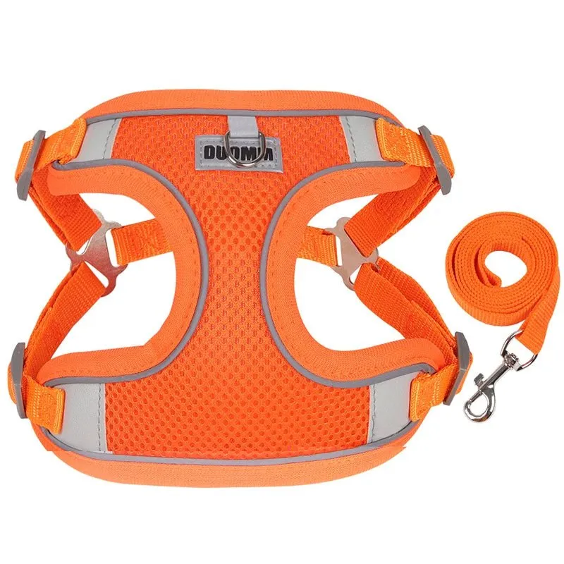 Adjustable Small Dog Harness & Leash Set - Comfortable, Breathable Fabric for Small Breeds