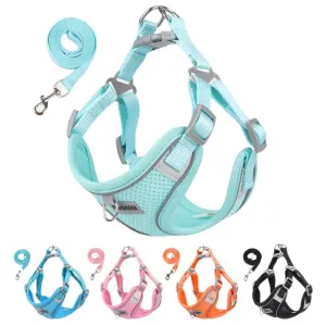 Adjustable Small Dog Harness & Leash Set - Comfortable, Breathable Fabric for Small Breeds
