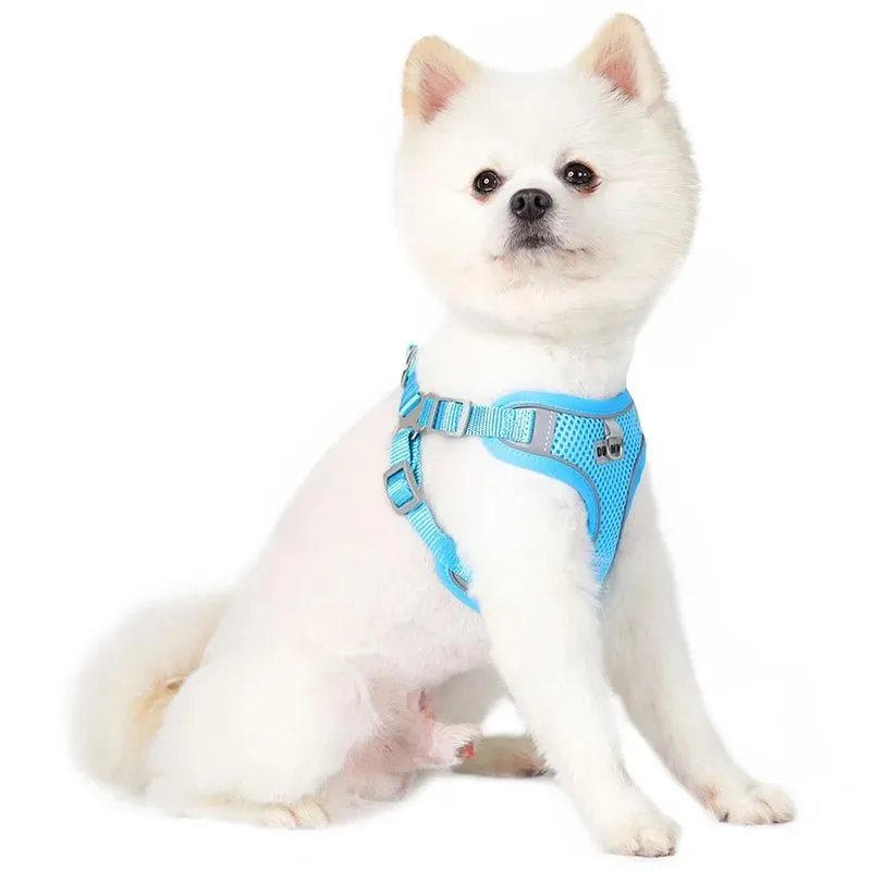 Adjustable Small Dog Harness & Leash Set - Comfortable, Breathable Fabric for Small Breeds