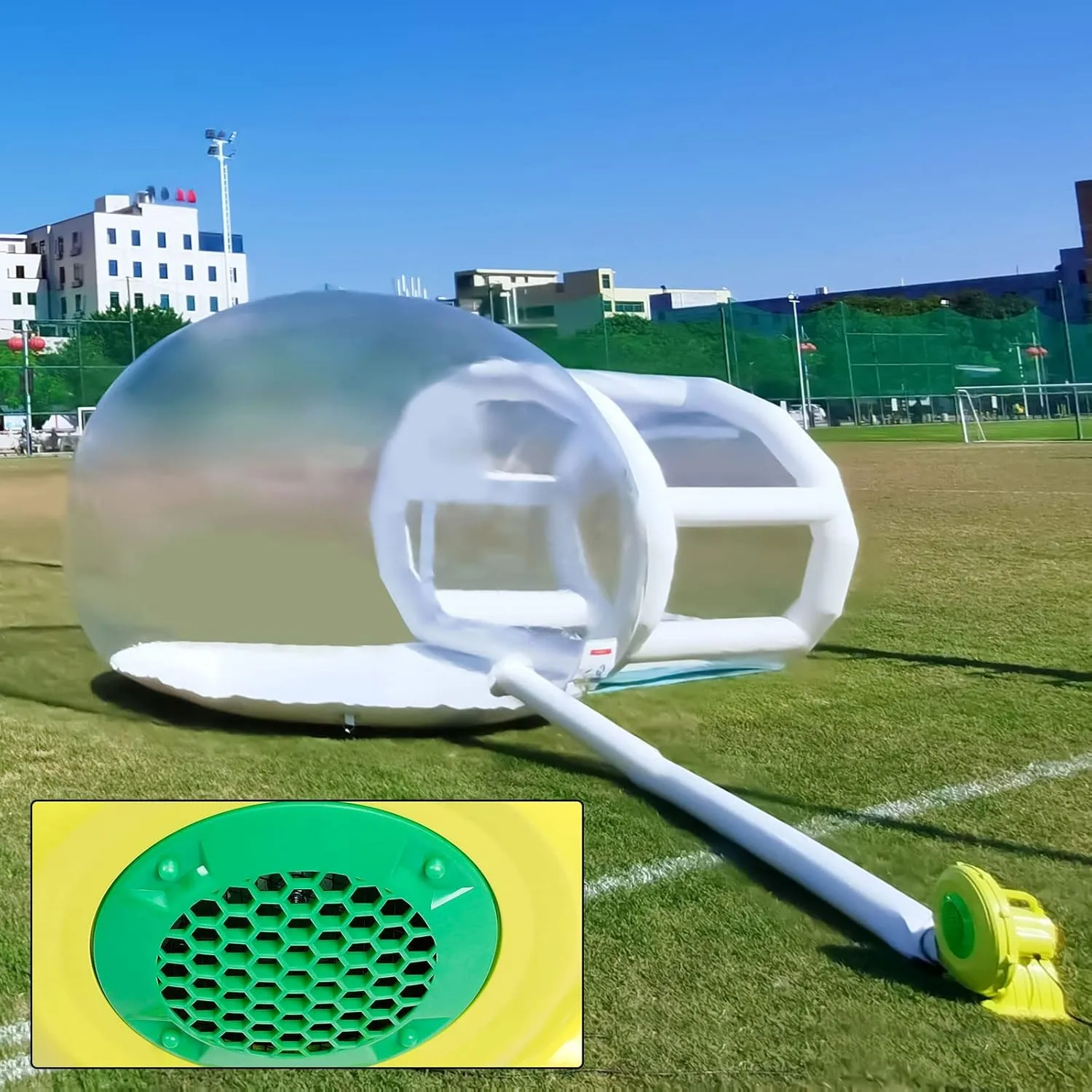 Air Fort Bubble Tent Inflatable Tent Igloo Tent D-Ring Single Tunnel Bubble House Dome Greenhouse 2-4 People Tent for Camping w/Blower for Outdoor Family Backyard Camping Festivals Stargazing