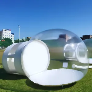 Air Fort Bubble Tent Inflatable Tent Igloo Tent D-Ring Single Tunnel Bubble House Dome Greenhouse 2-4 People Tent for Camping w/Blower for Outdoor Family Backyard Camping Festivals Stargazing
