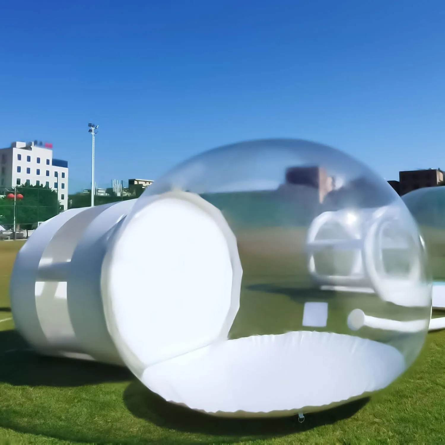 Air Fort Bubble Tent Inflatable Tent Igloo Tent D-Ring Single Tunnel Bubble House Dome Greenhouse 2-4 People Tent for Camping w/Blower for Outdoor Family Backyard Camping Festivals Stargazing