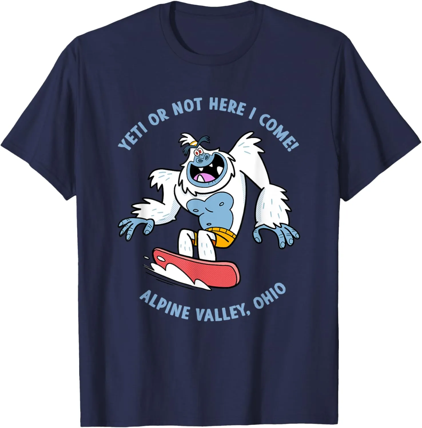 Alpine Valley Ohio Yeti Snowboarding Tubing Snow Sledding T-Shirt