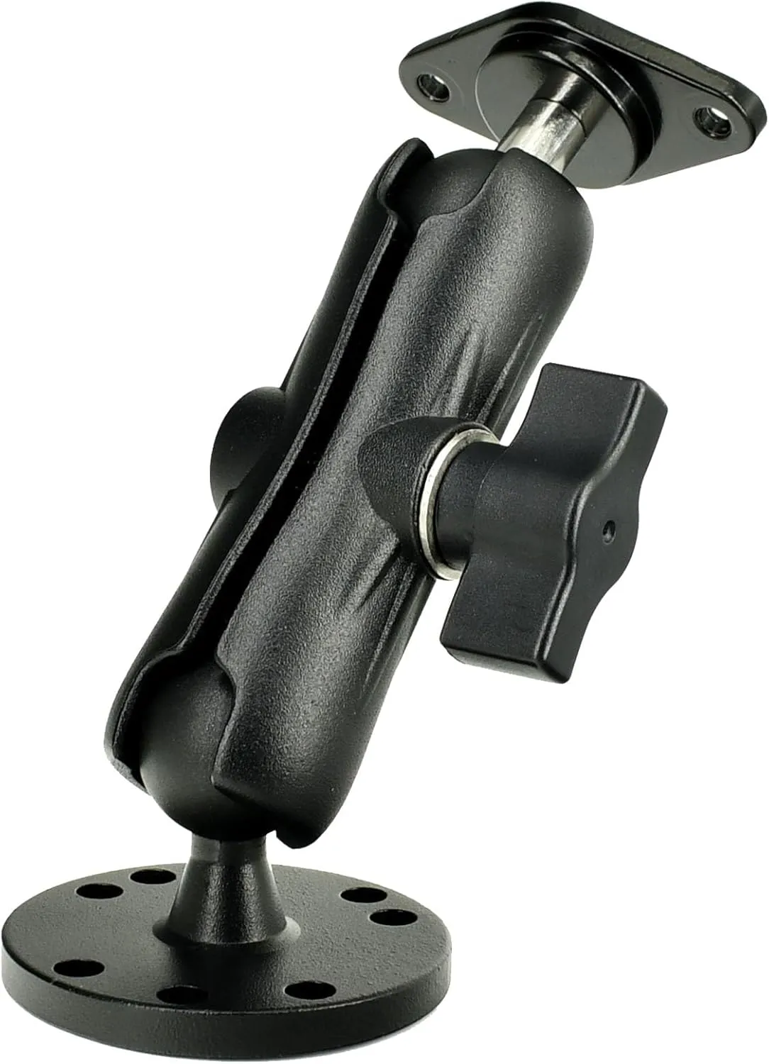 Aluminum Mount with Diamond Ball Base and Round Plate Industry-Standard AMPS Hole Pattern 1" Ball Mount Compatible with RAM B Size