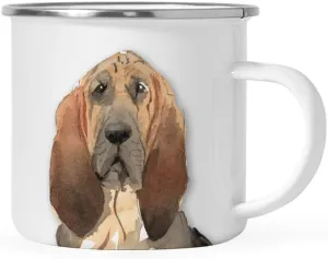 Andaz Press 11oz. Stainless Steel Dog Campfire Coffee Mug Gift, Bloodhound Up Close, 1-Pack, Pet Animal Camp Camping Enamel Cup Modern Birthday Gift Ideas for Him Her Family