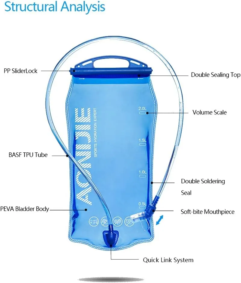 Aonijie Hydration Bladder Water Reservoir for Backpacks Running Vest Pack 1L 1.5L 2L 3L