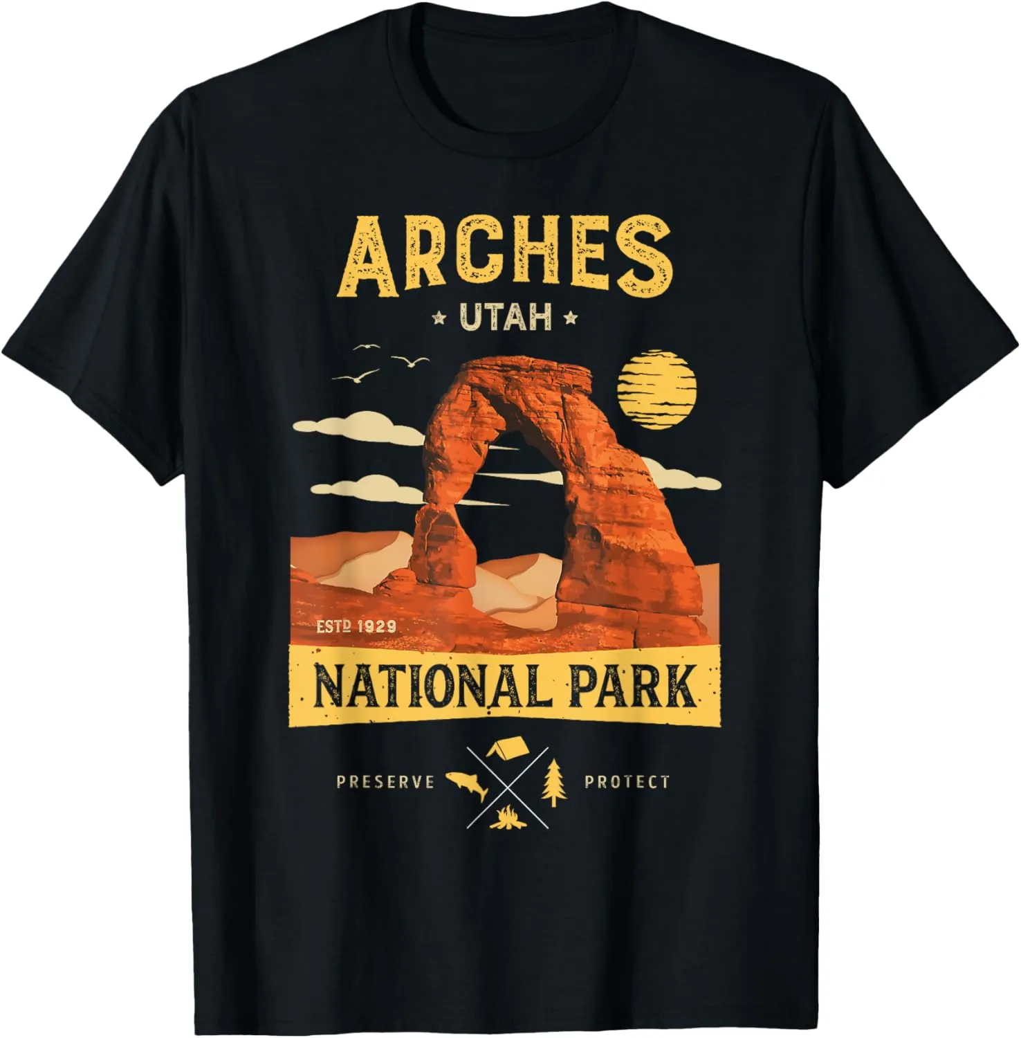 Arches National Park T Shirt Delicate Arch Vintage Utah Gift T-Shirt