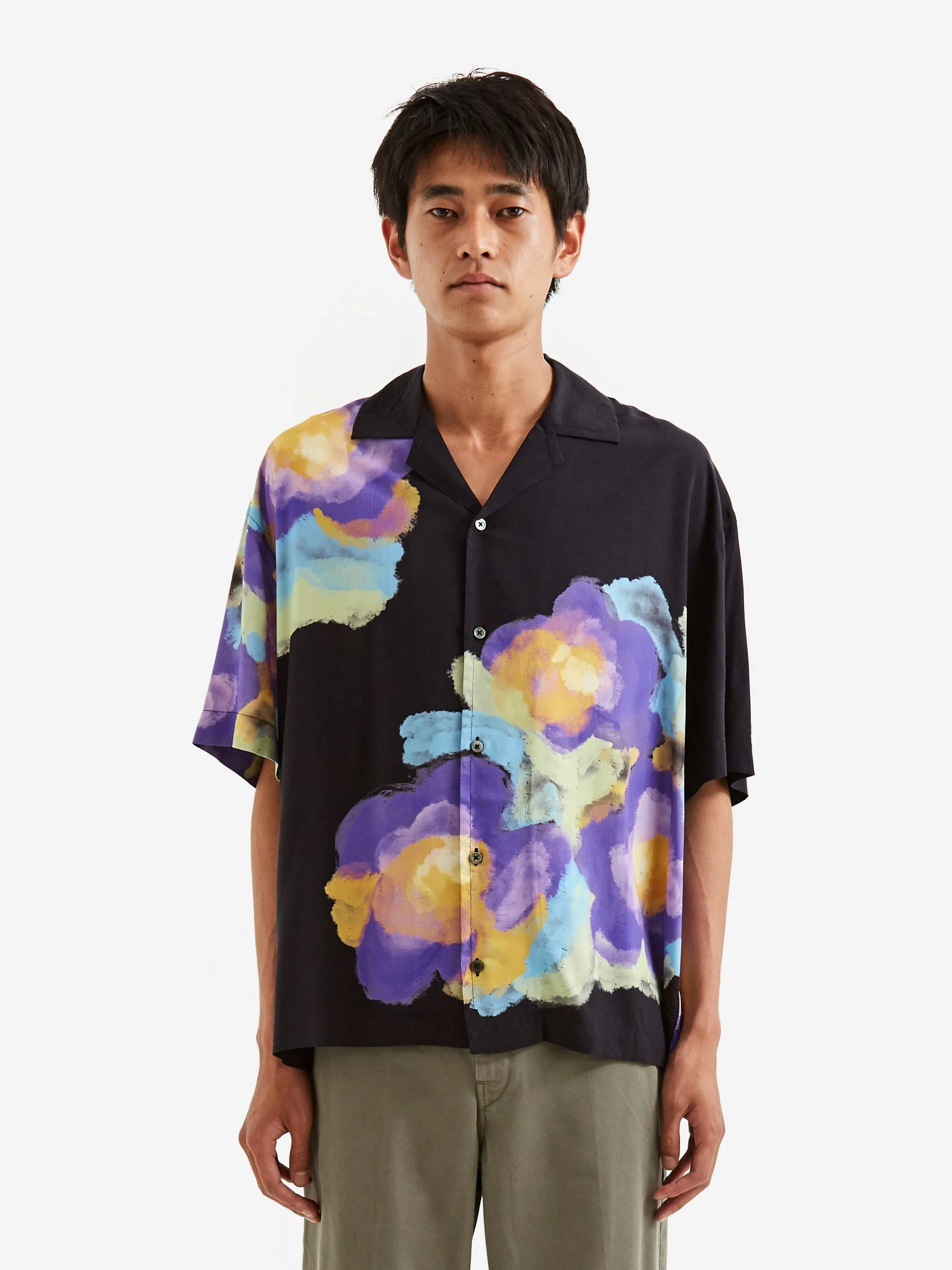 Awake NY Bouquet Camp Shirt - Black Floral