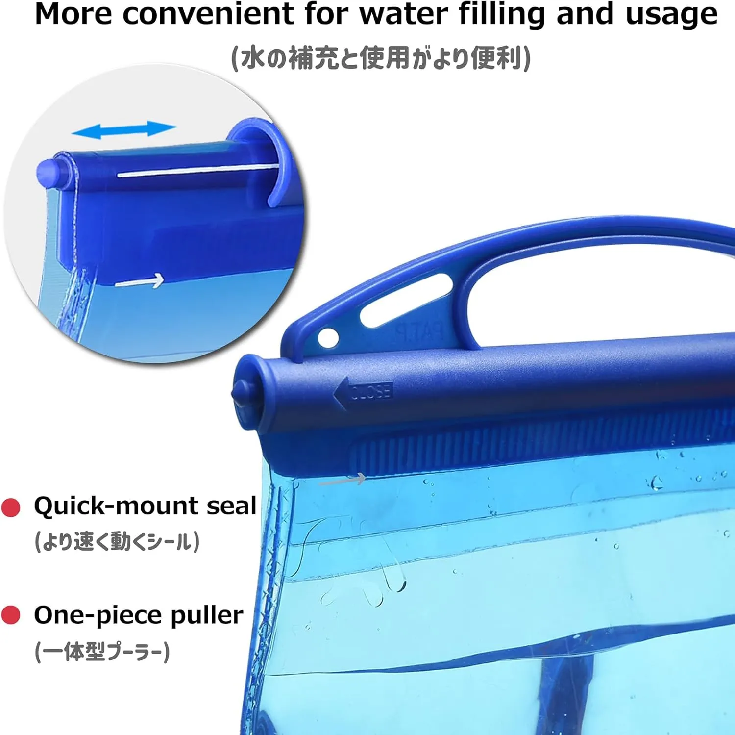 Azarxis Hydration Bladder 1.5L 2L 3L Water Reservoir BPA-Free for Hiking Backpack Hydration Pack, Leak Proof Large Opening Water Storage Bladder Bag for Camping Cycling Running
