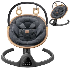 Baby Swings for Infants, Fasonbaby Bluetooth Infant Swing with Music Speaker with 3 Seat Positions, 5 Speeds and Remote Control - Portable Baby Swing for Indoor and Outdoor (Black)
