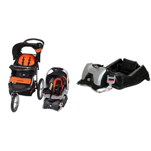 Baby Trend Expedition Jogger Travel System, Millennium Orange   Baby Trend EZ Flec Loc 32 Infant Car Seat Base, Black
